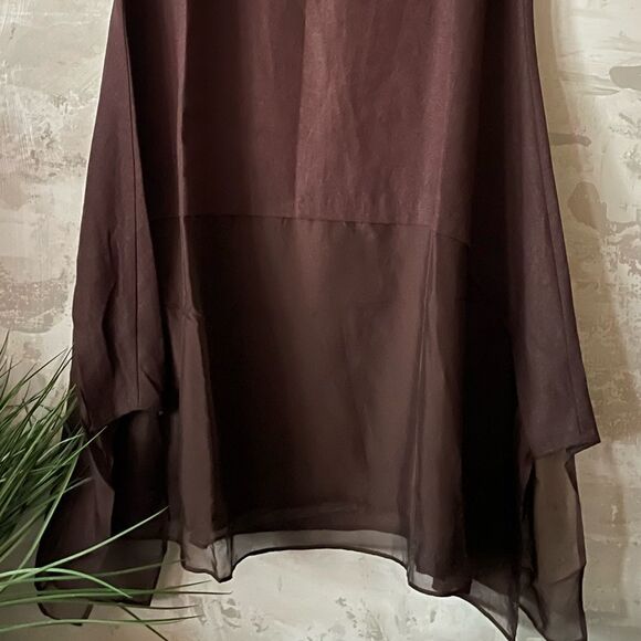 Estelle Linen Blend Swing Dress Australian designer Chocolate Mocha Mousse NWT - Picture 17 of 17